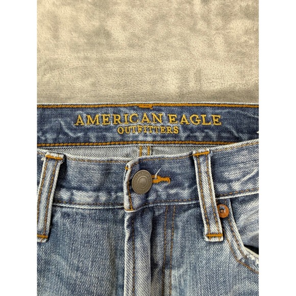 American Eagle Original Straight Jeans Men's Size 30x36 Blue Faded Denim - Picture 4 of 8